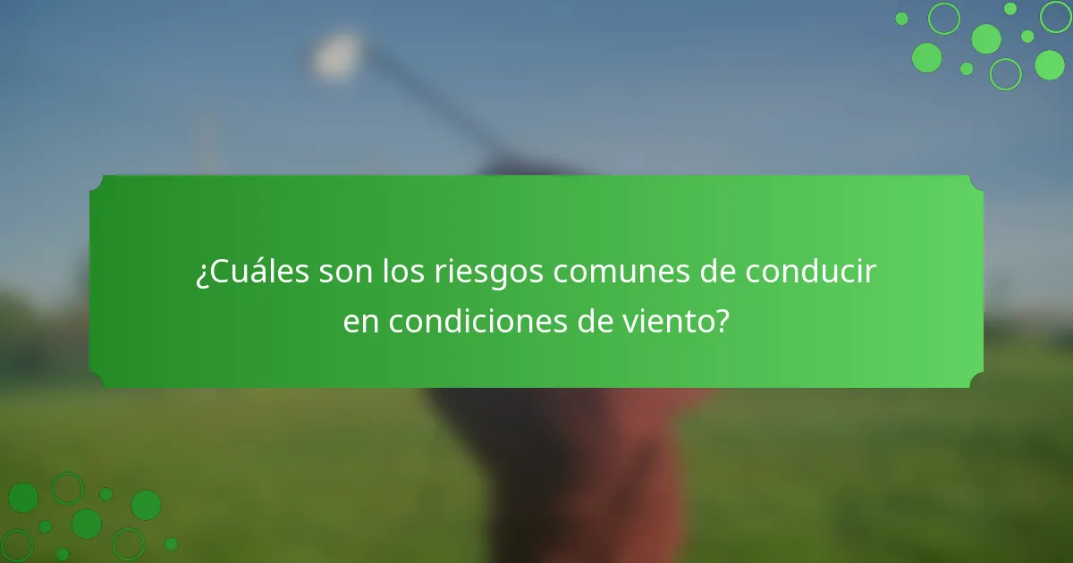 ¿Cuáles son los riesgos comunes de conducir en condiciones de viento?